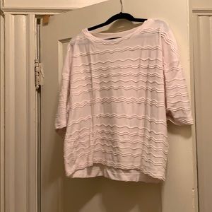 Cream Madewell top with raised zig zag detail